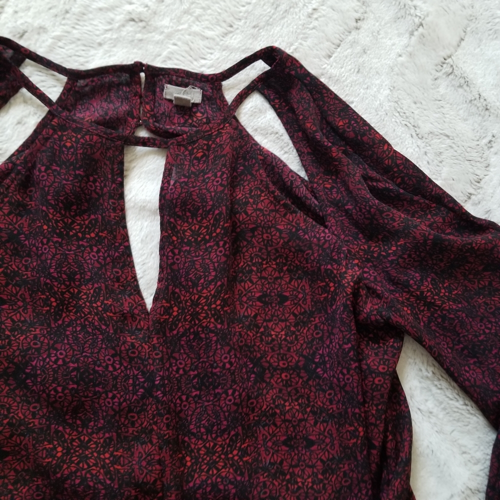 Ecote Raspberry Red Black Cut Out Collar Size S - Picture 2 of 10